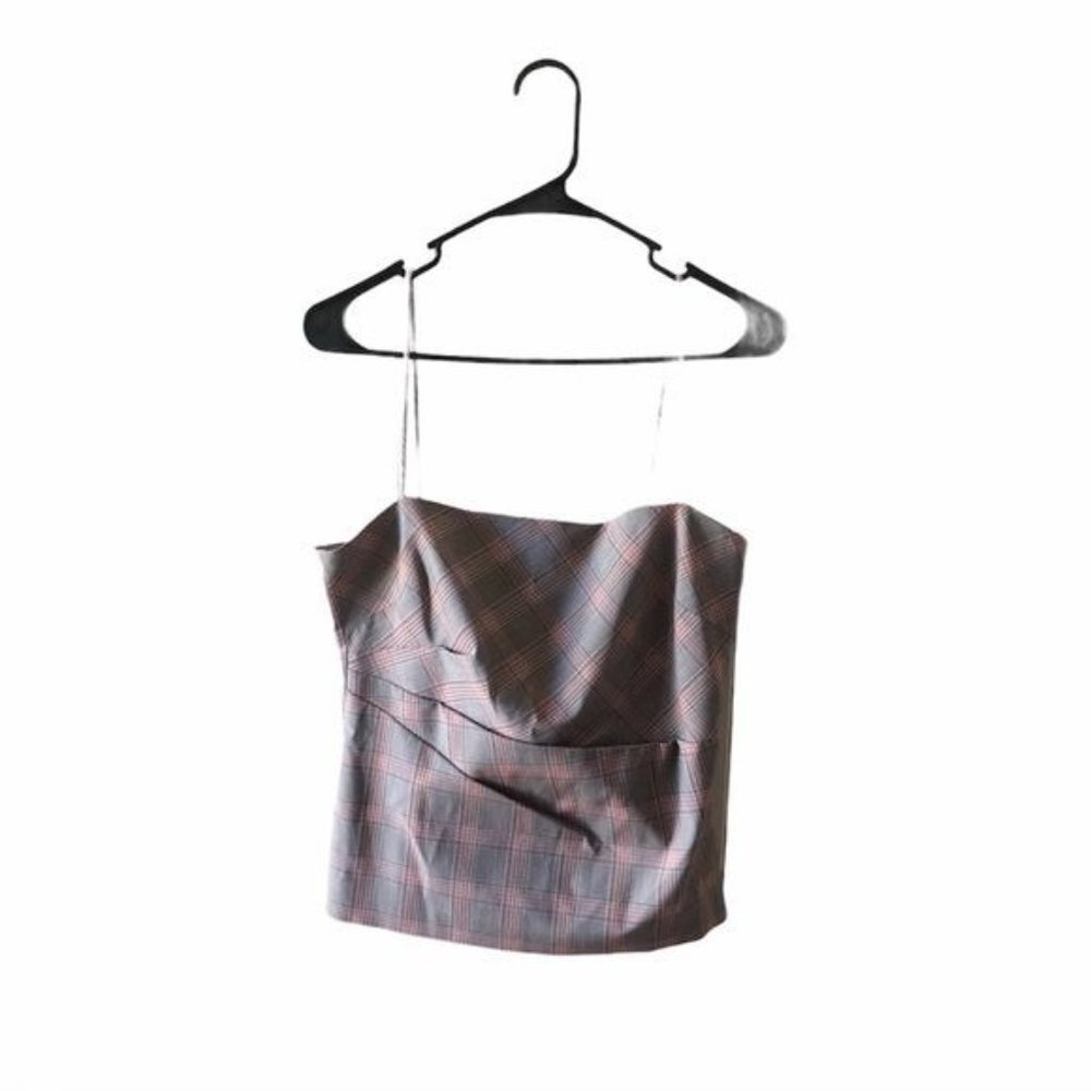 Vintage BCBGMaxazria Strapped Y2k Beige and Pink Cropped Blouse‎